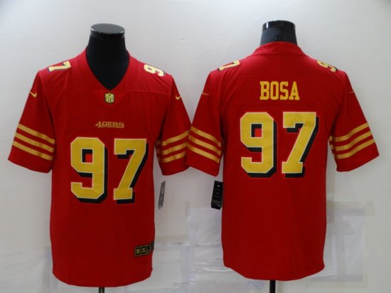 San Francisco 49ers #97 Nick Bosa Red Gold Vapor Limited Jersey