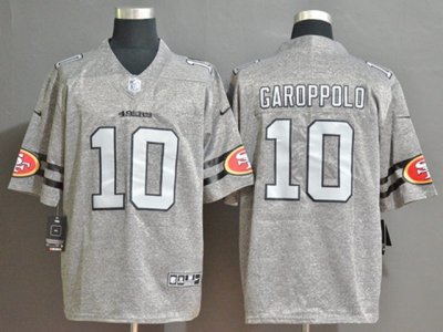 San Francisco 49ers #10 Jimmy Garoppolo Heather Grey Retro Vapor Limited Jersey