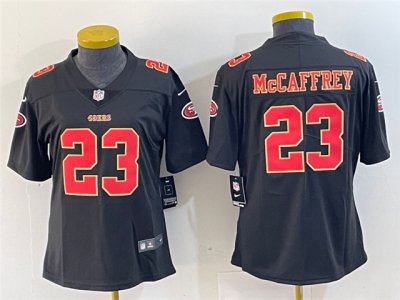 Women's San Francisco 49ers #23 Christian McCaffrey Carbon Black Fashion Limited Jersey