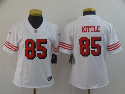 Women's San Francisco 49ers #85 George Kittle White Color Rush Limited Jersey