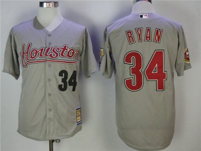 Houston Astros #34 Nolan Ryan Gray Cooperstown Collection Cool Base Jersey