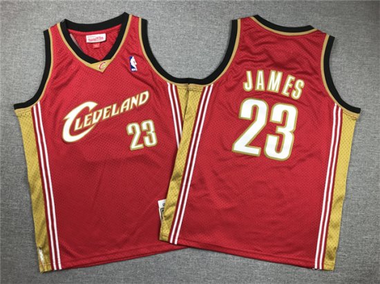 Youth Cleveland Cavaliers #23 LeBron James 2003-04 Red Hardwood Classics Jersey