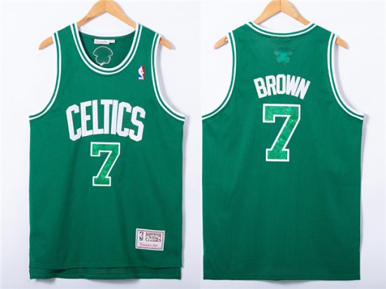 Boston Celtics #7 Jaylen Brown Green Snakeskin Number Hardwood Classics Jersey