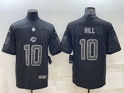 Miami Dolphins #10 Tyreek Hill Black RFLCTV Limited Jersey