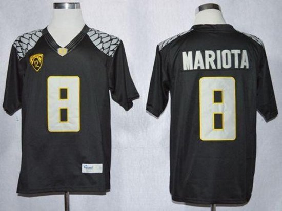 NCAA Oregon Ducks #8 Marcus Mariota Black College Football Jerseyey