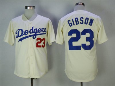 Los Angeles Dodgers #23 Kirk Gibson Throwback Cream Jersey