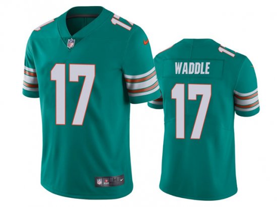 Youth Miami Dolphins #17 Jaylen Waddle Alternate Aqua Vapor Limited Jersey