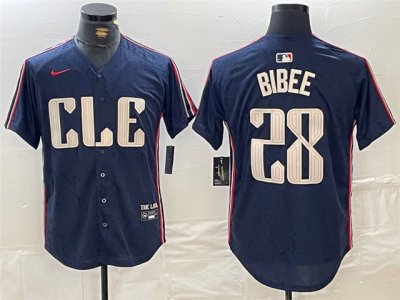 Cleveland Guardians #28 Tanner Bibee Navy 2024 City Connect Limited Jersey