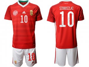 20/21 National Hungary #10 Szoboszlai Home Red Soccer Jersey