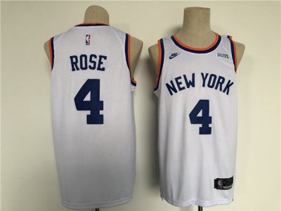 New York Knicks #4 Derrick Rose 2021-22 White Classic Edition Swingman Jersey
