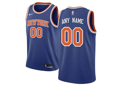 New York Knicks Custom #00 Blue Swingman Jersey