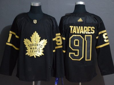 Toronto Maple Leafs Leafs #91 John Tavares Black Golden Adidas Jersey