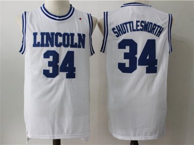 He Got Game Lincoln High School #34 Jesus Shuttlesworth White Movie Basketball Jersey