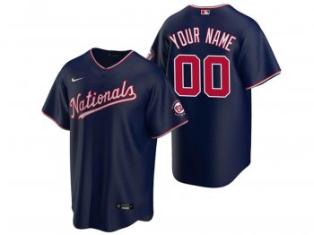 Washington Nationals Custom #00 Navy Cool Base Jersey