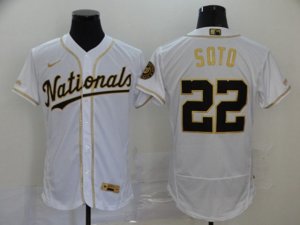 Washington Nationals #22 Juan Soto White Golden Flex Base Jersey