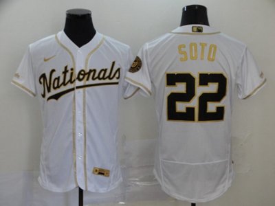 Washington Nationals #22 Juan Soto White Golden Flex Base Jersey