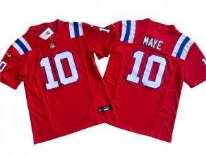 New England Patriots #10 Drake Maye Red Vapor F.U.S.E. Limited Jersey
