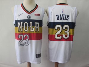 New Orleans Pelicans #23 Anthony Davis 2018/19 White Earned Edition Swingman Jersey