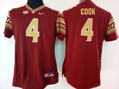NCAA Florida State Seminoles #4 Dalvin Cook Red College Football Jersey