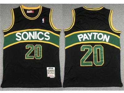 Seattle SuperSonics #20 Gary Payton 1995-96 Black Hardwood Classics Jersey