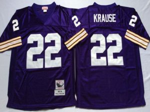 Minnesota Vikings #22 Paul Krause 1975 Throwback Purple Jersey