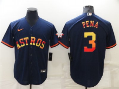 Houston Astros #3 Jeremy Pena Navy/Rainbow Cool Base Jersey