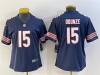 Womens Chicago Bears #15 Rome Odunze Blue Vapor Limited Jersey
