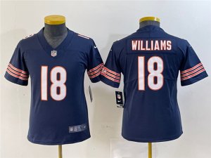 Youth Chicago Bears #18 Caleb Williams Blue Vapor Limited Jersey