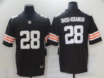 Cleveland Browns #28 Jeremiah Owusu-Koramoah Brown Vapor Limited Jersey