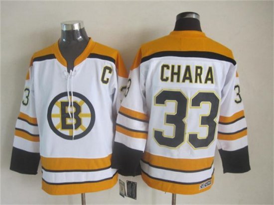 Boston Bruins #33 Zdeno Chara Vintage CCM White Jersey