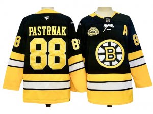 Boston Bruins #88 David Pastrnak 2024 Black Alternate 100th Anniversary Jersey