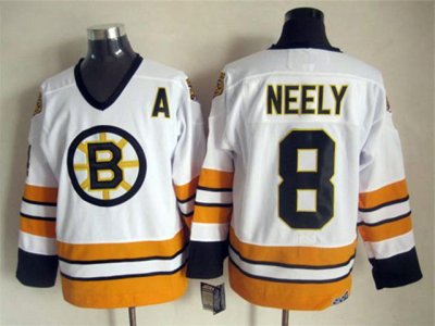 Boston Bruins #8 Cam Neely 1970's Vintage CCM White Jersey