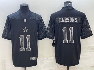 Dallas Cowboys #11 Micah Parsons Black RFLCTV Limited Jersey