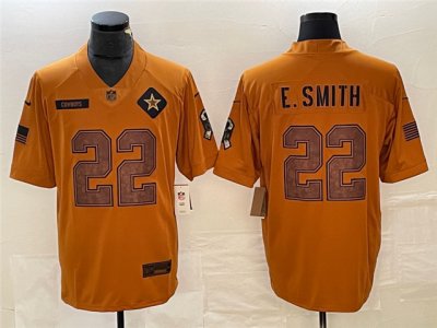 Dallas Cowboys #22 Emmitt Smith 2023 Brown Salute To Service Limited Jersey
