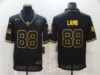 Dallas Cowboys #88 CeeDee Lamb 2020 Black Gold Salute To Service Limited Jersey
