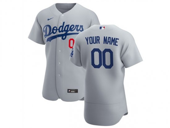 Los Angeles Dodgers Custom #00 Gray Flex Base Jersey