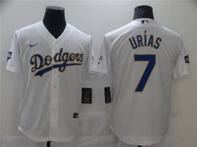 Los Angeles Dodgers #7 Julio Urias White 2021 Gold Program Cool Base Jersey