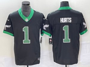 Philadelphia Eagles #1 Jalen Hurts Kelly Black Vapor F.U.S.E. Limited Jersey