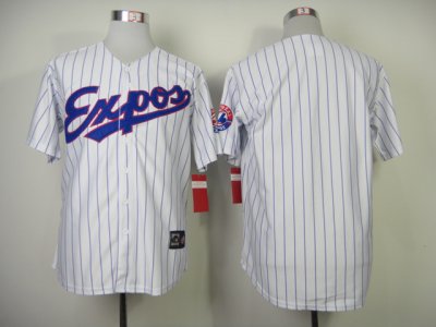 Montreal Expos Blank White Stripe Throwback Team Jersey