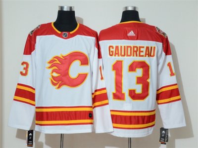 Calgary Flames #13 Johnny Gaudreau White 2019 Heritage Classic Jersey