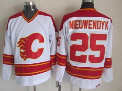 Calgary Flames #25 Joe Nieuwendyk 1989 CCM Vintage White Jersey