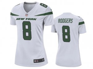 Womens New York Jets #8 Aaron Rodgers White Vapor Limited Jersey