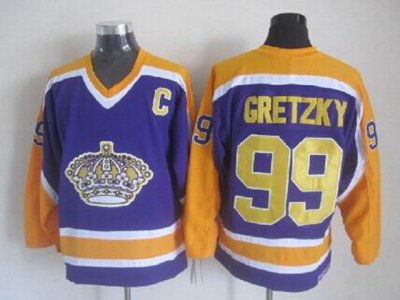 Los Angeles Kings #99 Wayne Gretzky 1980's Vintage CCM Purple Jersey