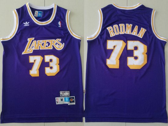 Los Angeles Lakers #73 Dennis Rodman Purple Hardwood Classics Swingman Jersey