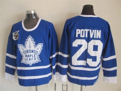 Toronto Maple Leafs #29 Felix Potvin 1991 CCM Vintage 75th Blue Jersey