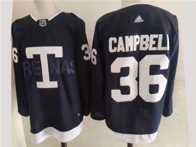 Toronto Maple Leafs #36 Jack Campbell Navy 2022 Heritage Classic Jersey