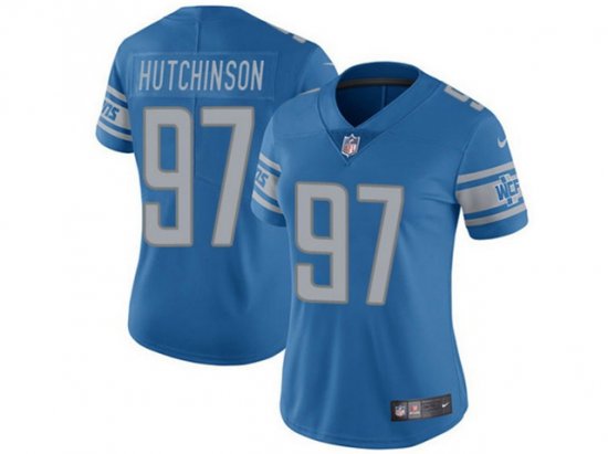 Women's Detroit Lions #97 Aidan Hutchinson Blue Vapor Limited Jersey