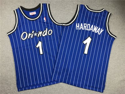 Youth Orlando Magic #1 Anfernee Hardaway 1994-95 Blue Hardwood Classics Jersey