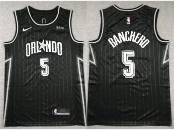 Orlando Magic #5 Paolo Banchero 2023-24 Black City Edition Swingman Jersey