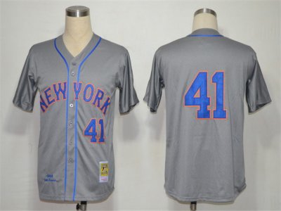 New York Mets #41 Tom Seaver Throwback Gray Jersey